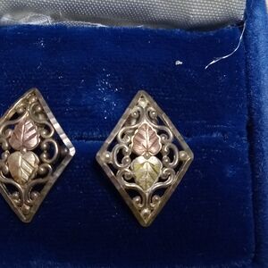 Black Hills Gold/Silver Leaf Design Earrings